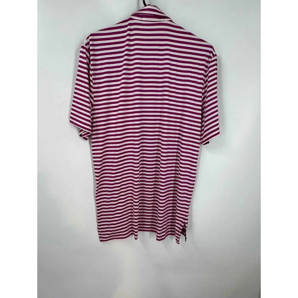 Ralph Lauren‎ RLX Golf Polo Shirt Pink White Stripe Performance Men's Small